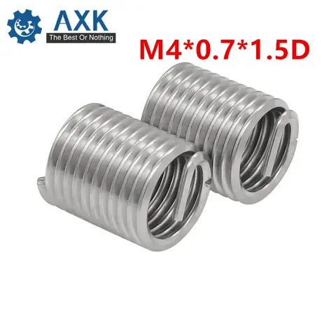 M4*0.7*1.5DWire Thread Insert Stainless Steel 304 Wire Screw Sleeve, M4 Screw Bushing Helicoil Wire Thread Repair Inserts 1 나사 삽입 | 스레드 수리 | 스틸 헬리 코일