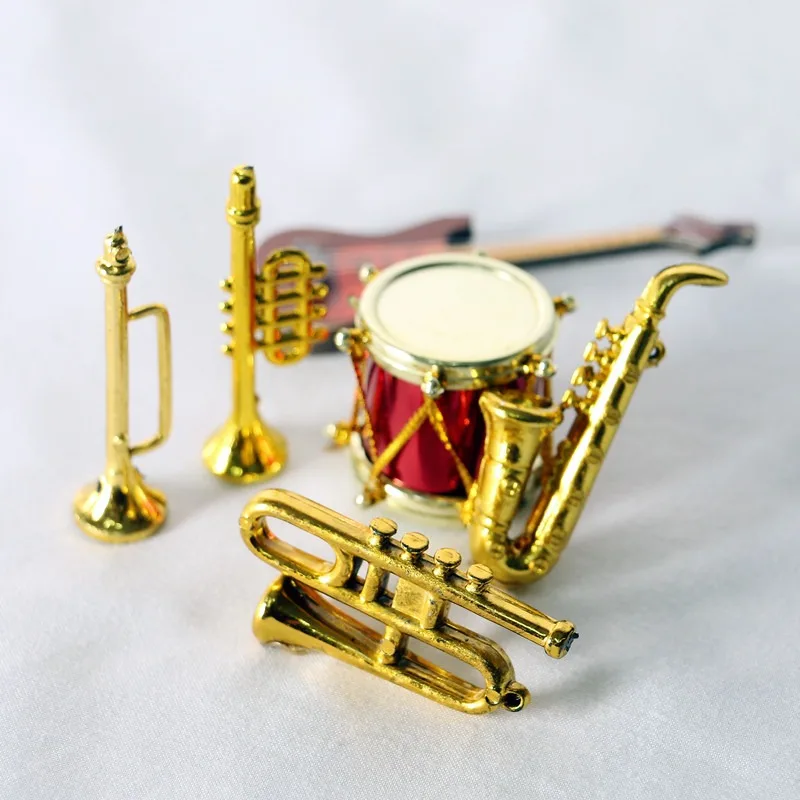 1:12 Puppenhaus Mini Saxophon Klassisches Instrument Miniatur Weltszene Modell