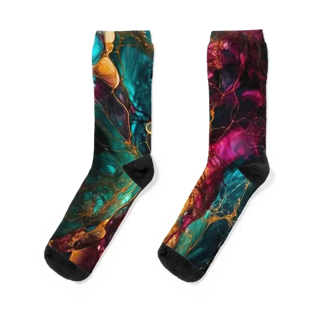 

Abstract Fluid Art #1 Socks New year's Non-slip anti-slip FASHION Ladies Socks Men's