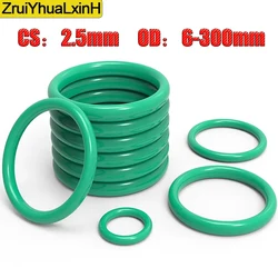 FKM Green Fluorine Rubber O-Ring OD6-300mm, CS2.5mm.Premium Sealing Gasket. Oil Resistant, Acid&Alkali Resistant&HT Resistant