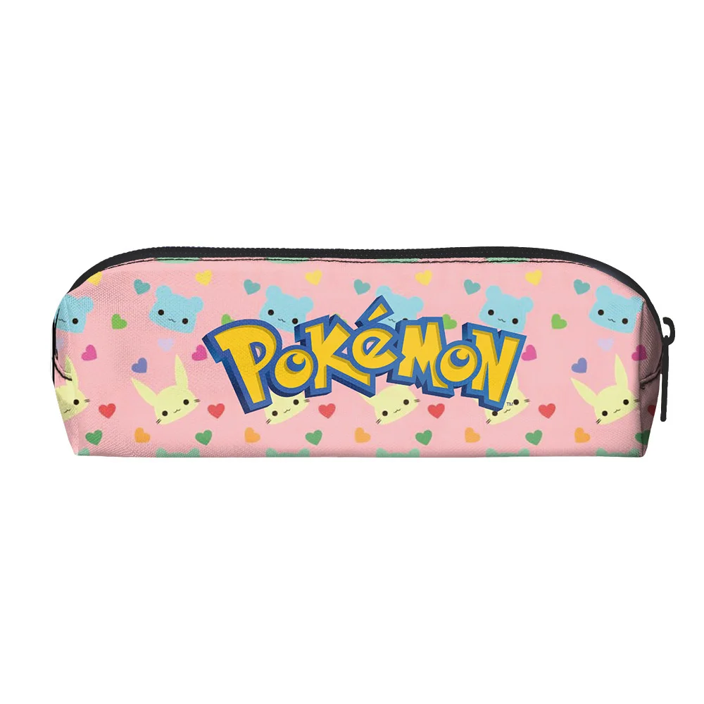 Pokemon Pikachu Pencilcase Cartoon Pikachu Pencilcase Student Polyester Pen Bag Storagebag Kids Stationery Box Zipper Bag Gift