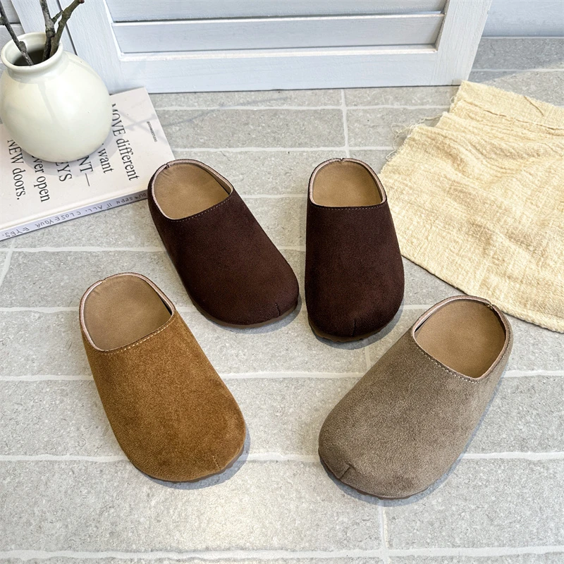 

2026 Children's Indoor Cotton Girls Women Cute Pure Color School Home Slipper Spring Soft Comfortable Non-Slip Thick Sole Indoor