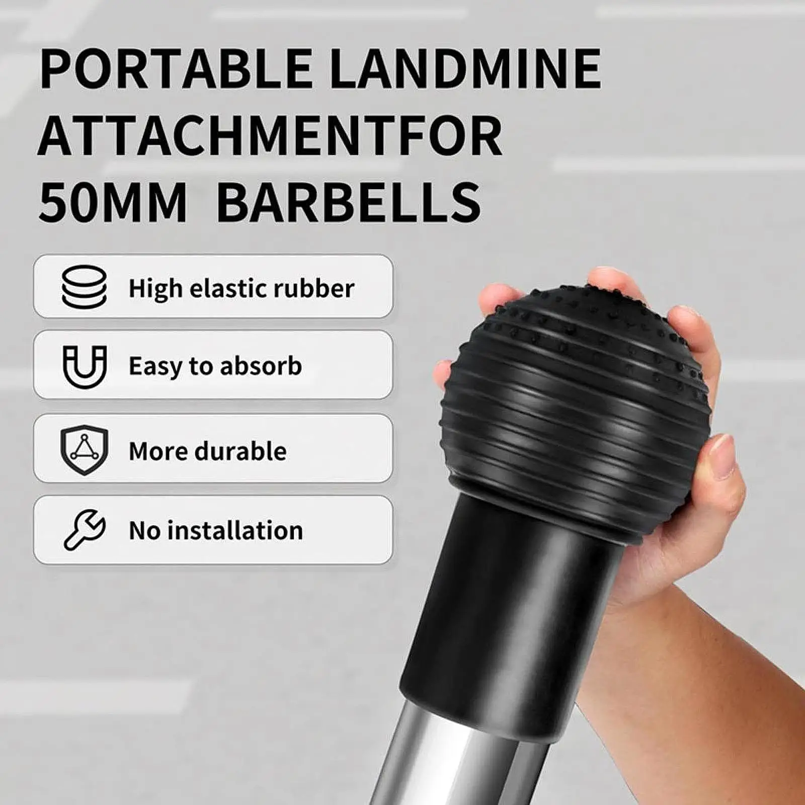 Landmine Accessory for Barbell Ball 2inch Rubber Barbell Landmine Base Holder for Rotation Presses Split Squats Workout Home