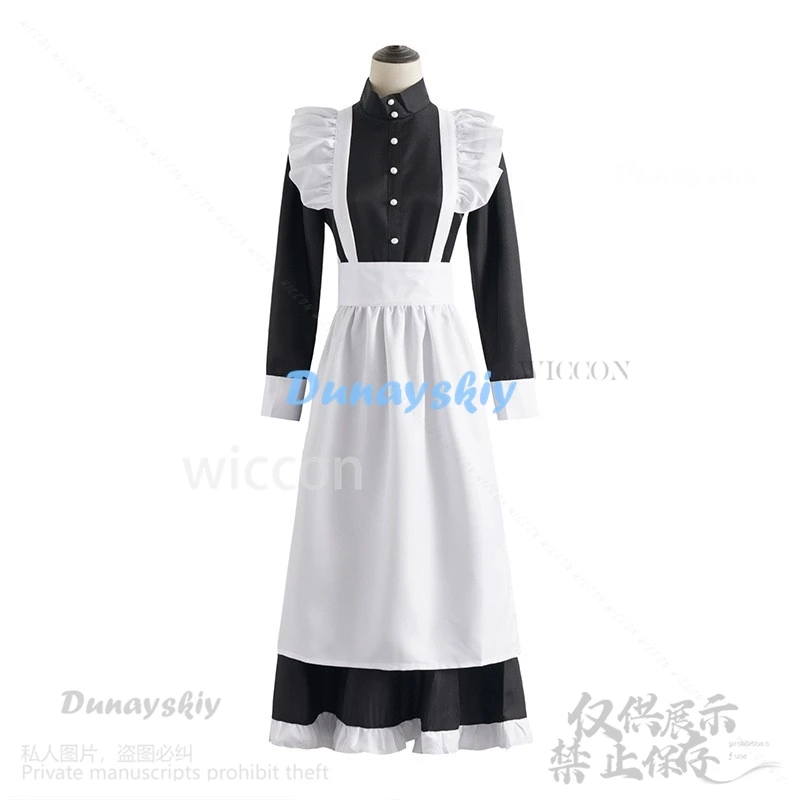 Anime Alien Stage Cosplay Mizi Costume  Black White Maid Dress Lolita Wigs For Halloween Christmas Women Role Play Customized