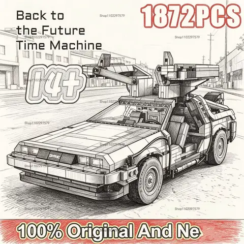 8" Back to the Future DeLorean Time Machine Building Set - Collectible Model Kit Ideal Birthday & Holiday Gift