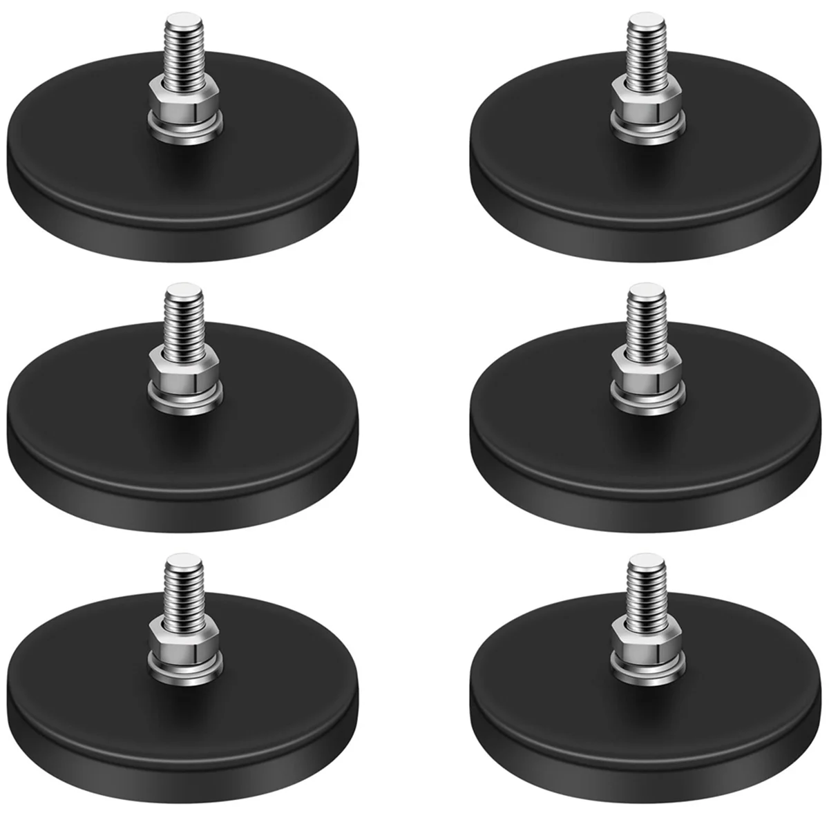 Rubber Coated Magnets,22LBS Neodymium Magnet Base with M6 Threaded Magnet with Bolts and Nuts,Strong Magnets Hold