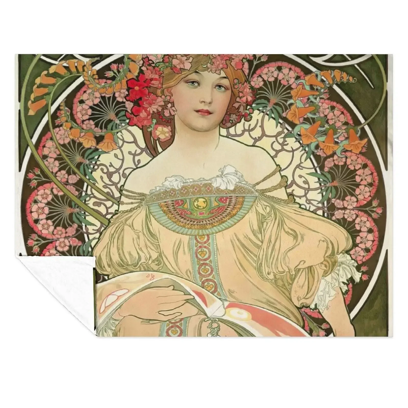 

Devaneio - Alphonse Mucha 1897 Throw Blanket for winter valentine gift ideas Large Summer Blankets