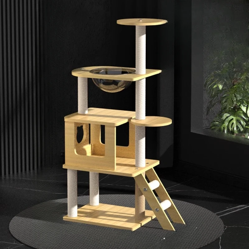 Wood Toys Cat Scrapers Accessories Tower Shelf Climbing Board Cute Play Cat Scrapers Nest Arbre A Chat Cat Supplies MR50CS