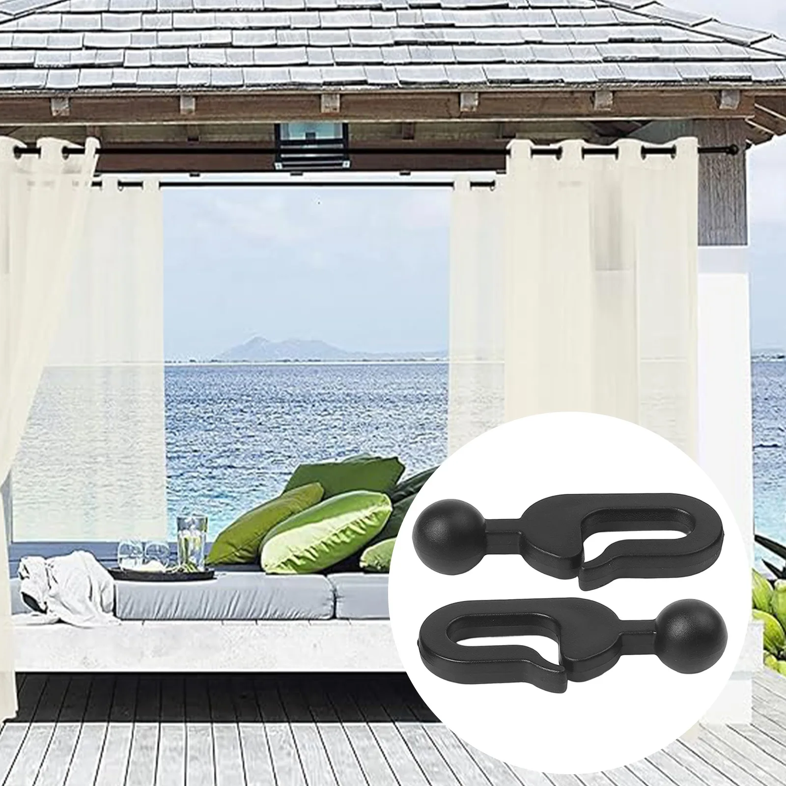Pack of 50 Plastic Hooks for Gazebo Curtains Designed for Invisible Track Use Suitable for Outdoor Curtain Hanging