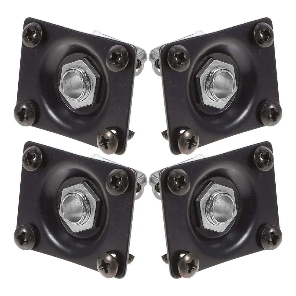 

4pcs Black Rectangle Output Jack Plate Electric Guitar Input Socket Durable Easy Install Bass Accessories 1/4 Metal Socket