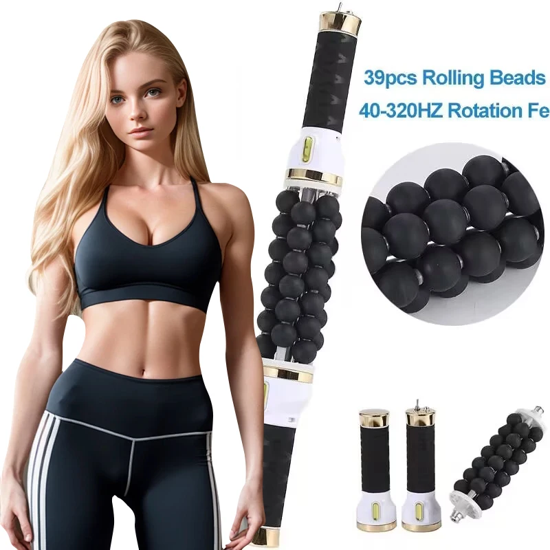 Rotating Body Roller Fitness Massager Slimming Machine Anti-Cellulite  Rolling Beads Cylinder Therapy Body Contouring 7D