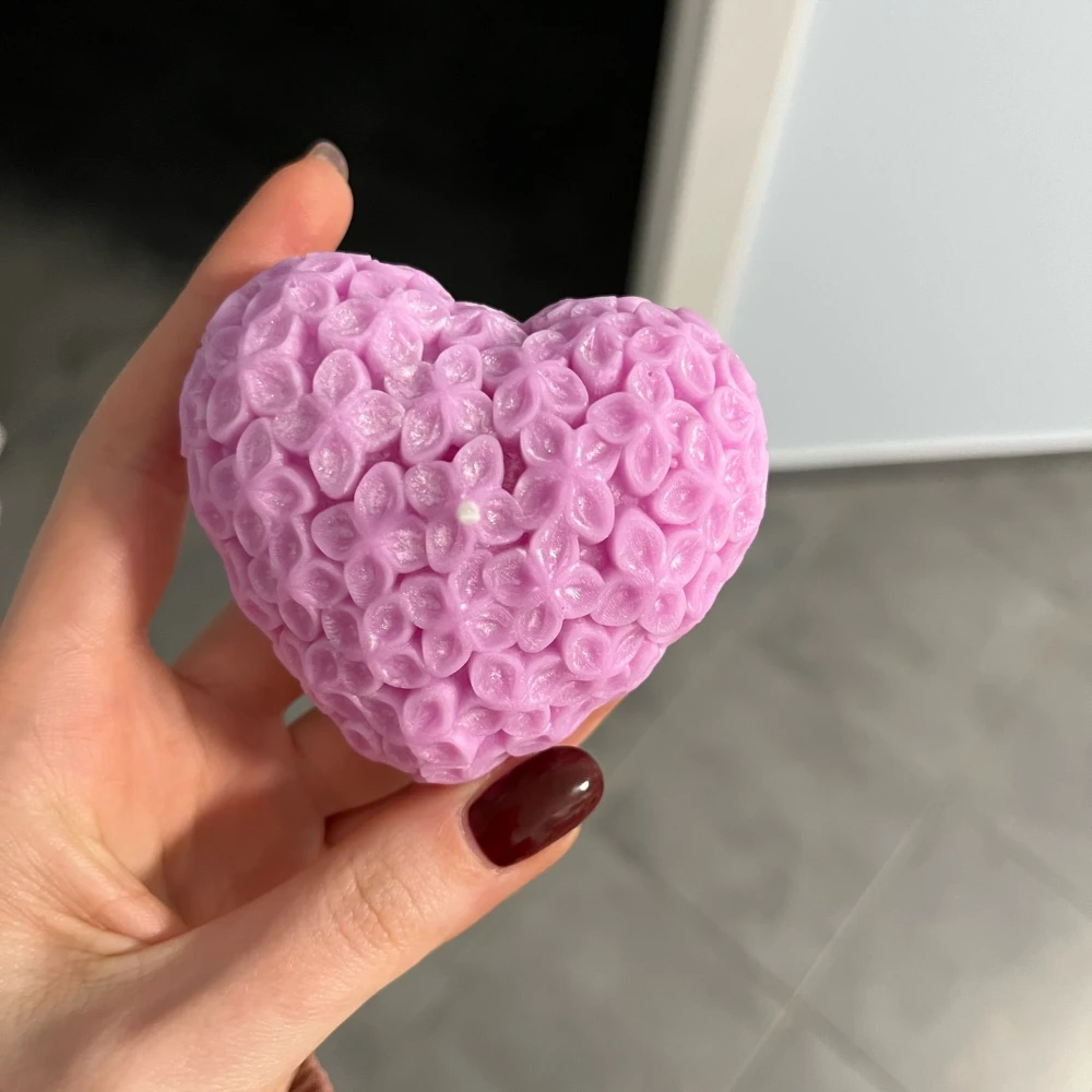 New Valentine\'s Day Flower Candle Silicone Mold DIY Heart Soap Gypsum Making Tool Chocolate Mousse Cake Decor Christmas Gifts