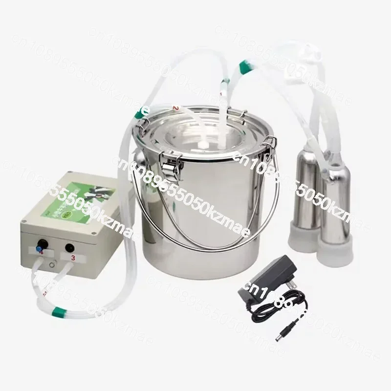 Milking Machine 5L Automatic Pulse Milking Farm Cow Goat Sheep Vacuum Pump Bucket Farm Breeding Equipment Intensity Adjustment.