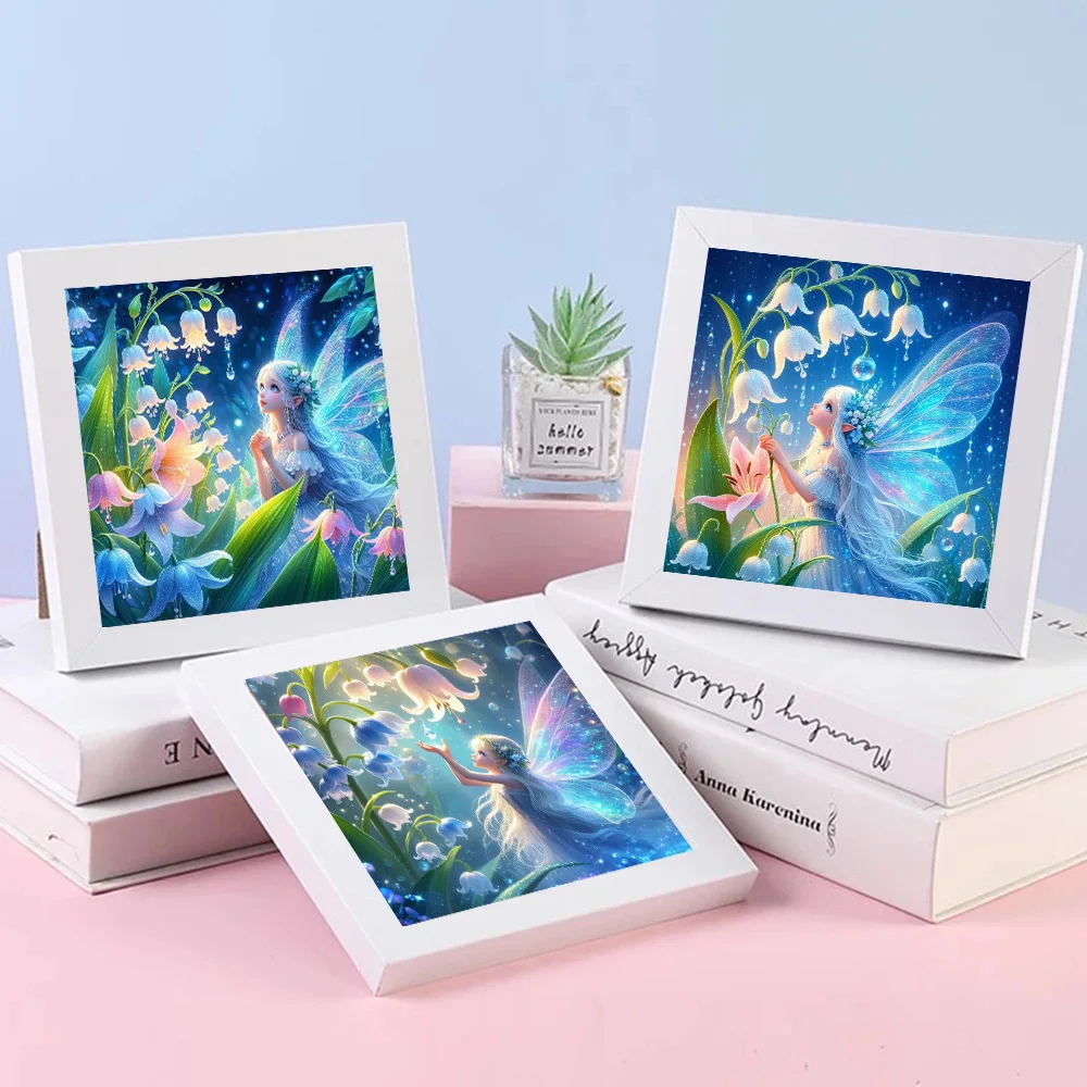 Diamond Painting DIY Cute Fairies Collect Nectar From The Flower 5D Full Drills Mosaic Kits Embroidery Cross Stitch Home Decor