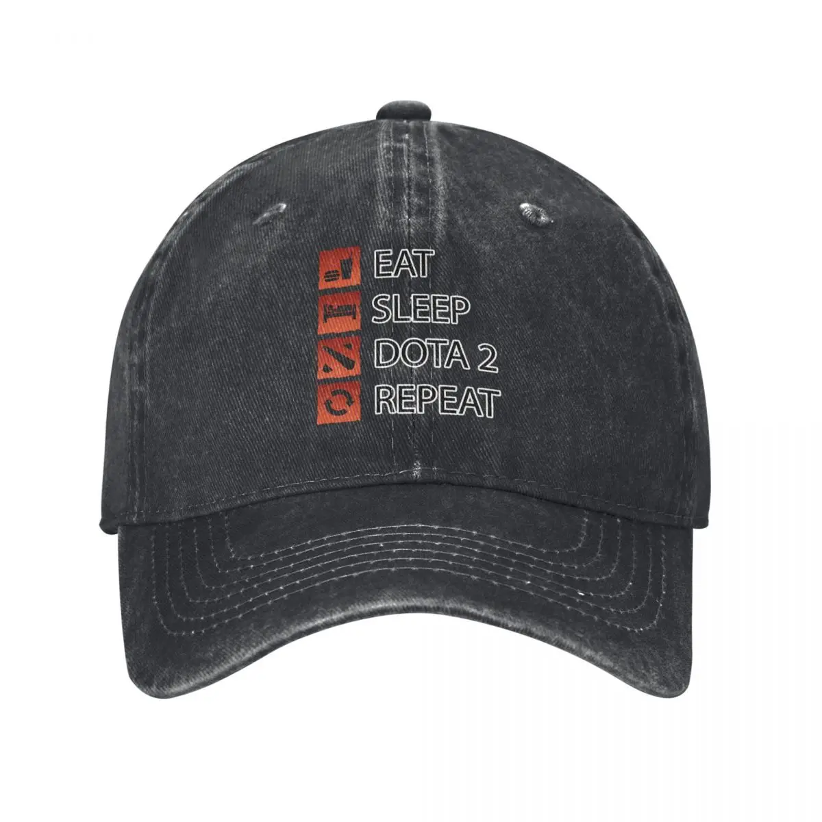 Pure Color Dad Hats Gamer Life - Eat Sleep Repeat Women's Hat Sun Visor Baseball Caps Dota Peaked Cap