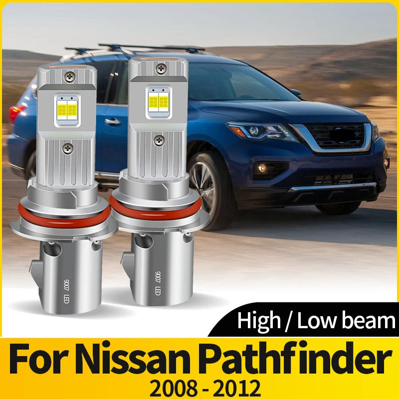 

2PCS LED 9007 HB5 Headlight HI/LO Beam LED Car Headlamp Bulbs Super Bright 6500K Turbo Fan CSP For Nissan Pathfinder 2008-2012