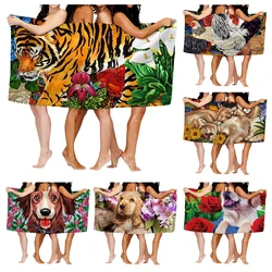 Home bath towels for the body towels bathroom quick drying microfiber beach towel Oil painting style man large sports towel
