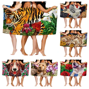 Oil Painting Style Microfiber Bath Towel 1