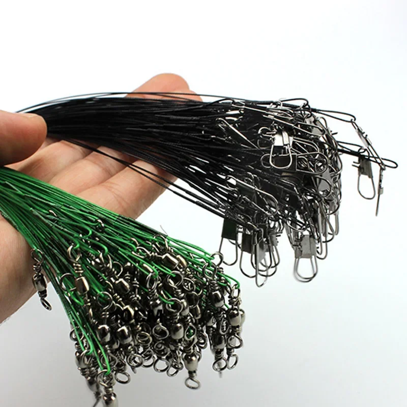 20 Pcs/lot Fishing Wire Line Leash Lure Fishhook Line Trace Wire Leader Swivel Snap Spinner Shark Spinning Expert Tackle