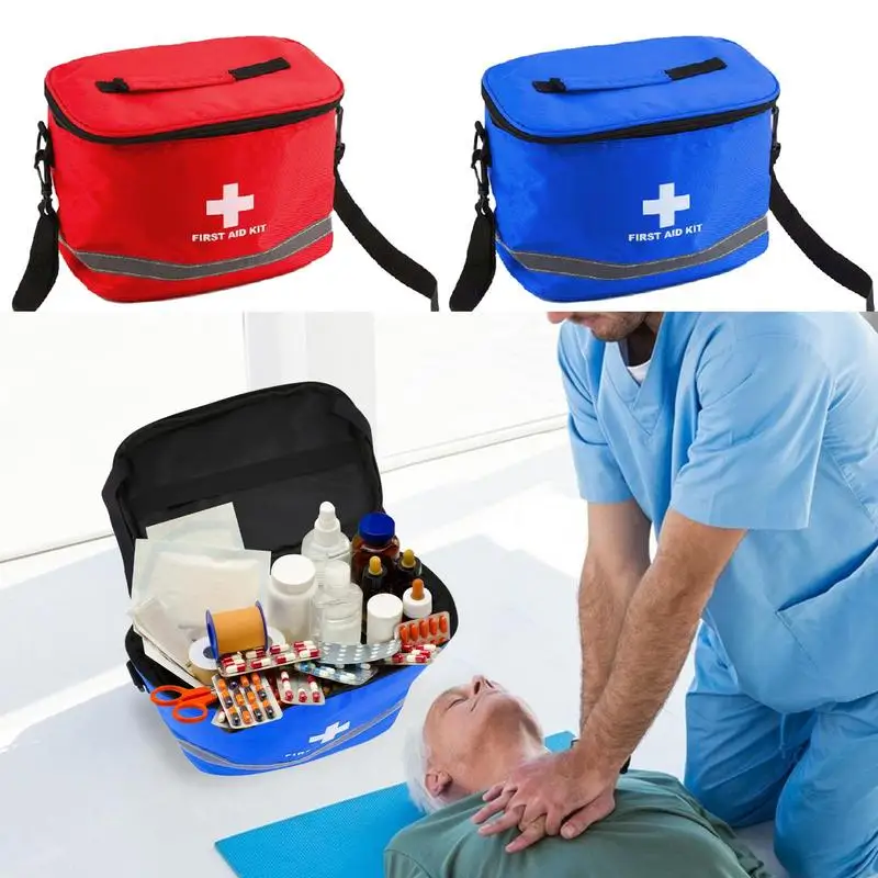 Aid Bag First Responder Storage 1St Aid Fully Ems Trauma Bag Empty Medication Storage Bag Red Trauma for Bandages Gauze Pads