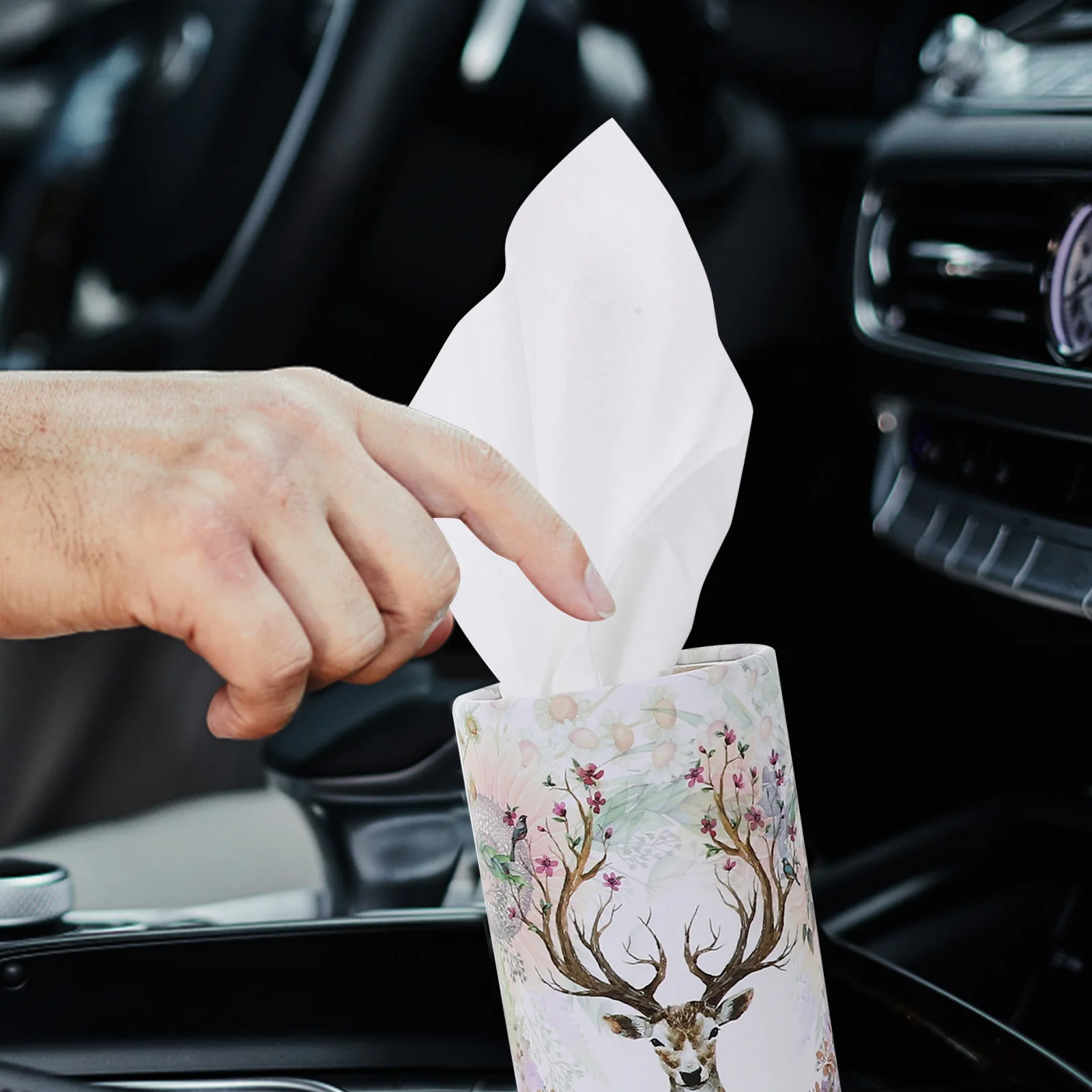 3-delig Cilinder Pomppapier Gezichtsdoekjes Bekerhouder Tissue Container Auto Schattig Servet Handig Gezichtsreizen Miss