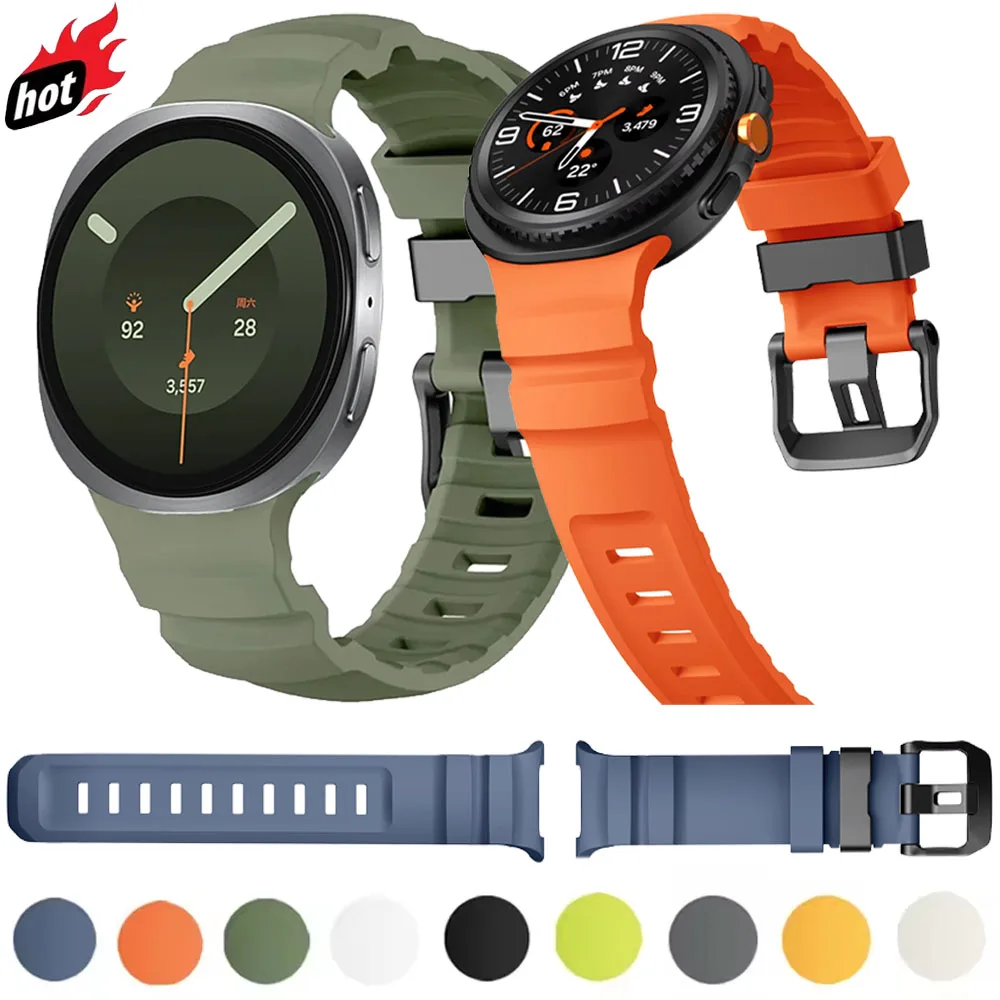 Original Trail Silicone Strap for Samsung Galaxy Watch 8 Classic 46mm Breathable Wristabnd for Galaxy Watch 9 8 44mm 40mm Correa