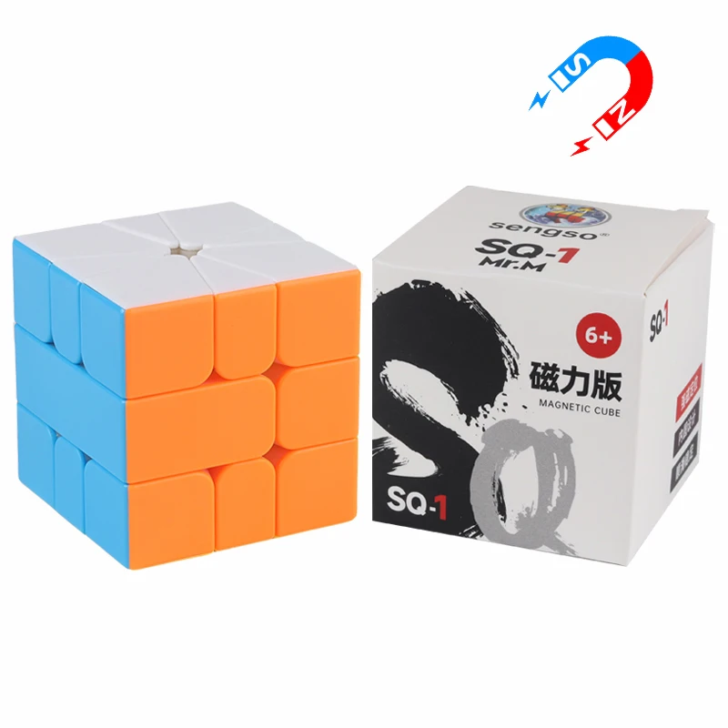 SENGSO Mr.M Magnético SQ-0 SQ-1 SQ-2 Velocidade Cubo Quebra-cabeça Magico Cubo Quadrado SQ0 SQ1 SQ2 Ímãs Crianças Brinquedos Educativos