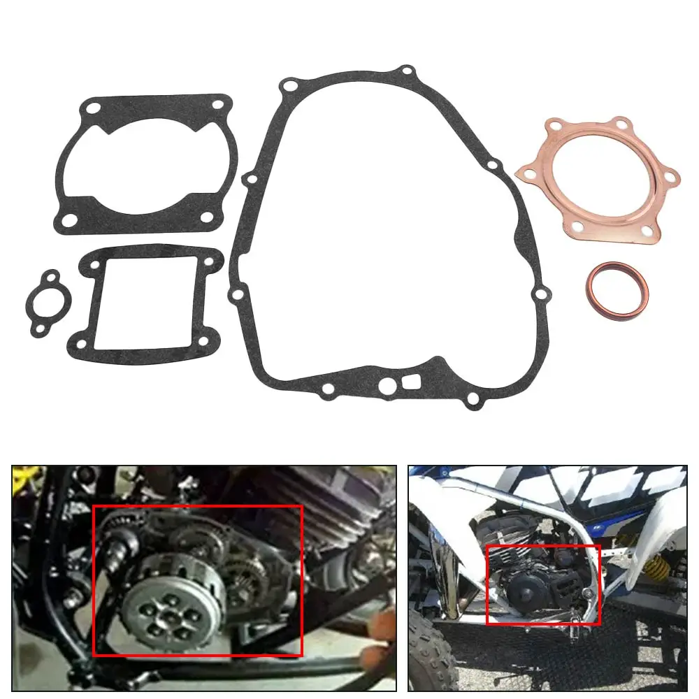

1 Set Black and Copper Motorcycle Engine Gaskets Kit Compatible With Yamaha Blaster 200 YFS200 1988-up Models