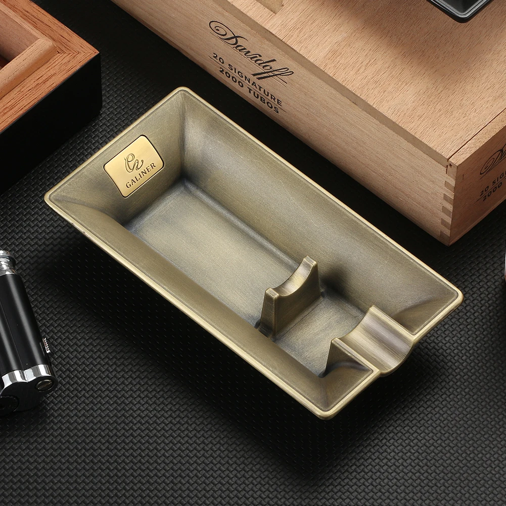 GALINER Classic Cigar Ash Tools Two Colors Can Choose Metal Cigar Ashtray Simple Cigar Ash Tool Practical Ashtray Cigar Rest