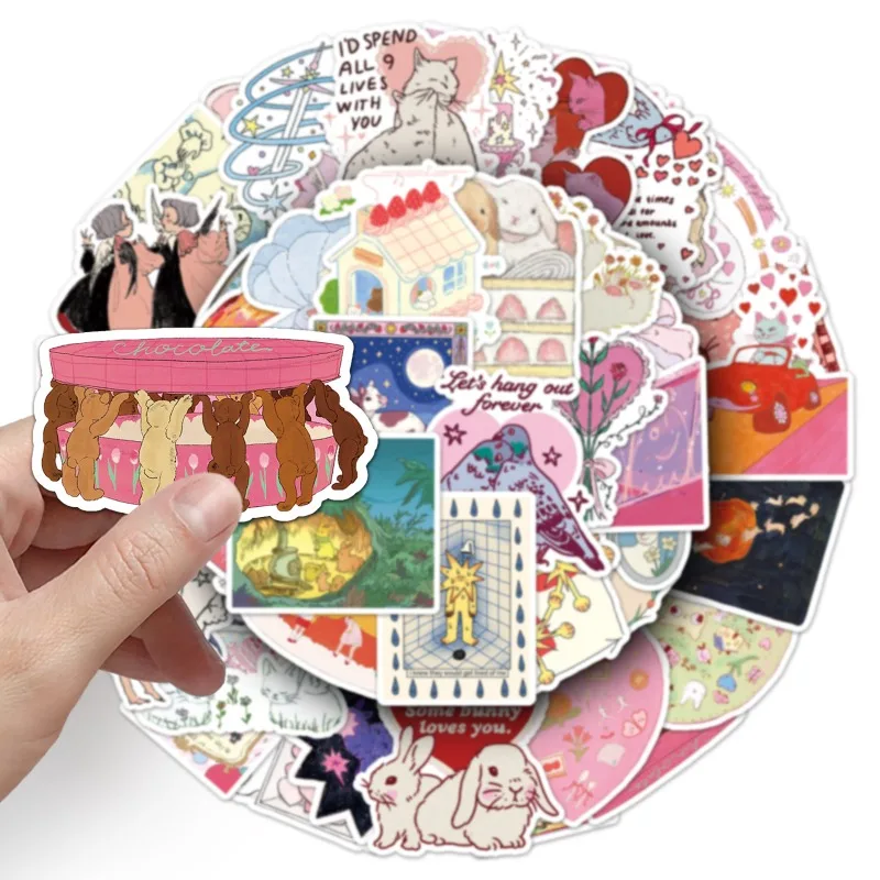 50 قطعة من ملصقات تزيين الكتابة على الجدران الإبداعية ذات الشخصية الكرتونية