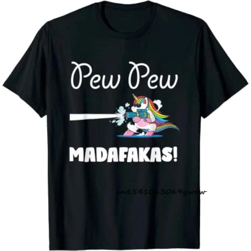 Pew Pew Madafakas Funny T Shirts for Men Vintage Retro Print Cartoon New Tshirt Pure Cotton Fashion Brand Camisa Drop Shipping