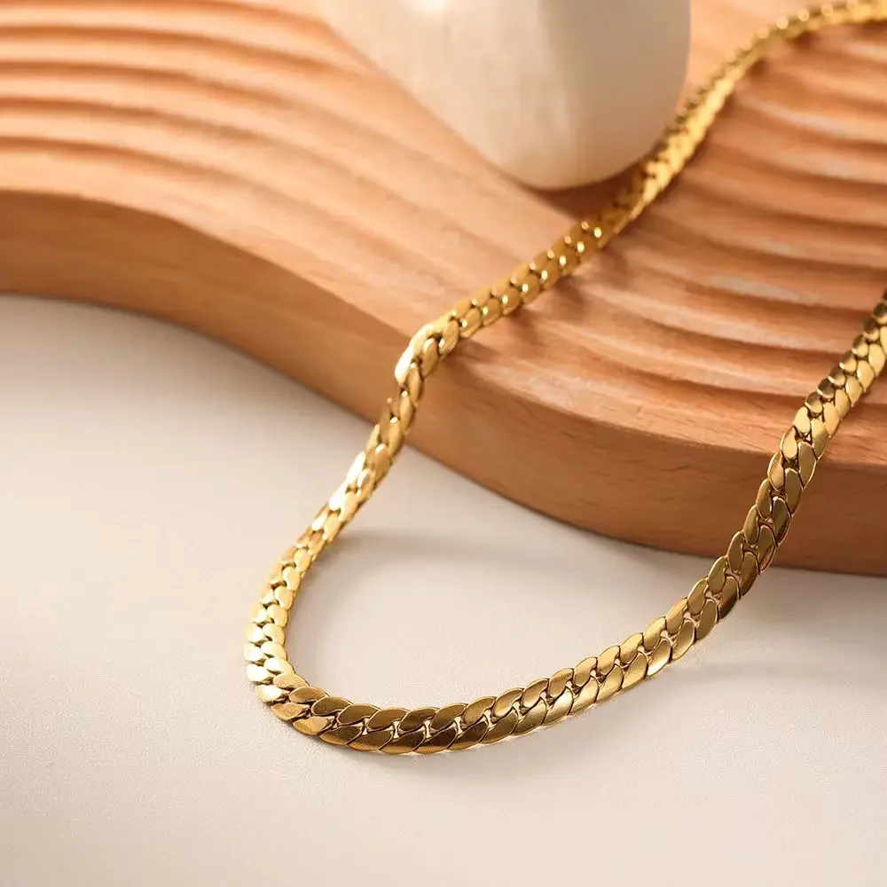 Trendy products 20-60CM 925 Sterling Silver creative 18K gold 5MM sideways chain Necklaces for Men woman fine FASHION Jewelrys