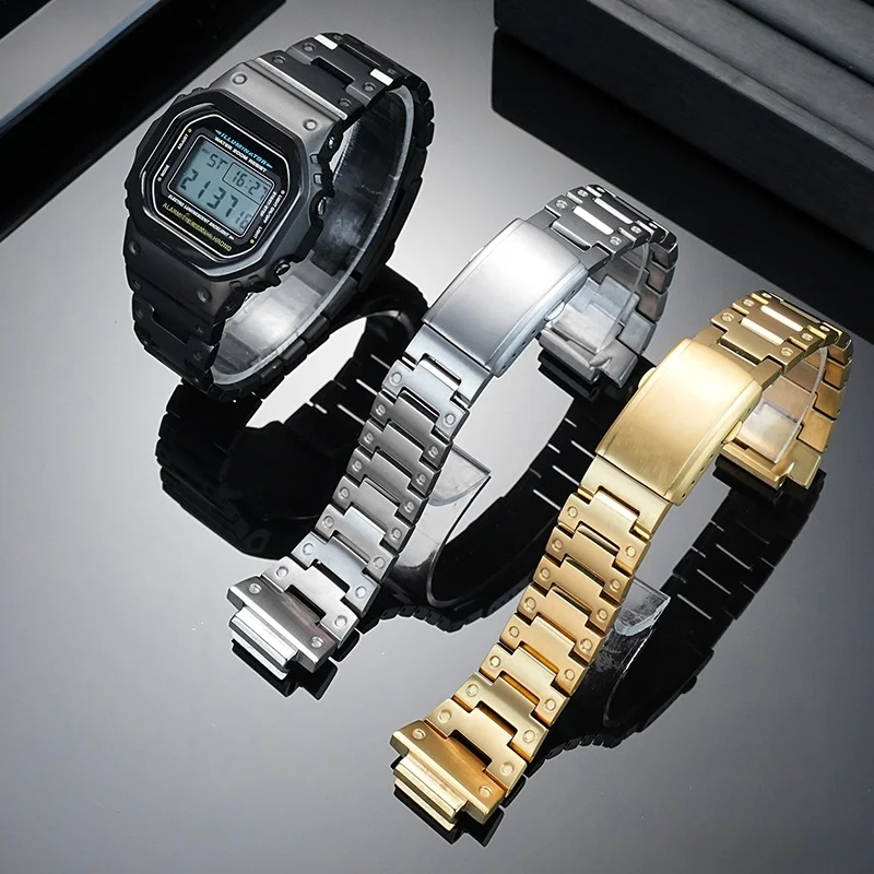 dw5600 Titanium alloy mod kit For Casio small block GW-M5610 DW-5600 GW-B5600  strap+case Titanium metal watchband and Bezel