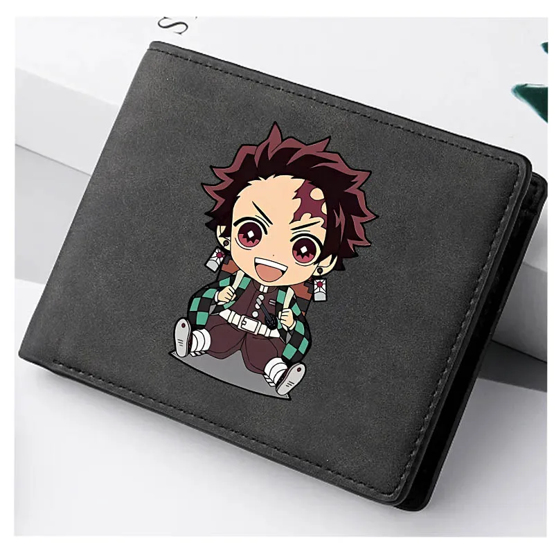 

2024 Demon Slayer Anime Men Leather Wallets New Popular Soft PU Small Money Purses Design Men Cool Wallet With Coin Bag Gifts