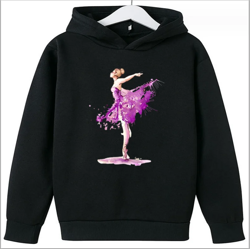 Girls Hoodie New Sports Fitness Dance Print Hooded Long Sleeve Sweatshirt Clothes Anime Hoodies Sweaters Tops Tee Boys Clothes