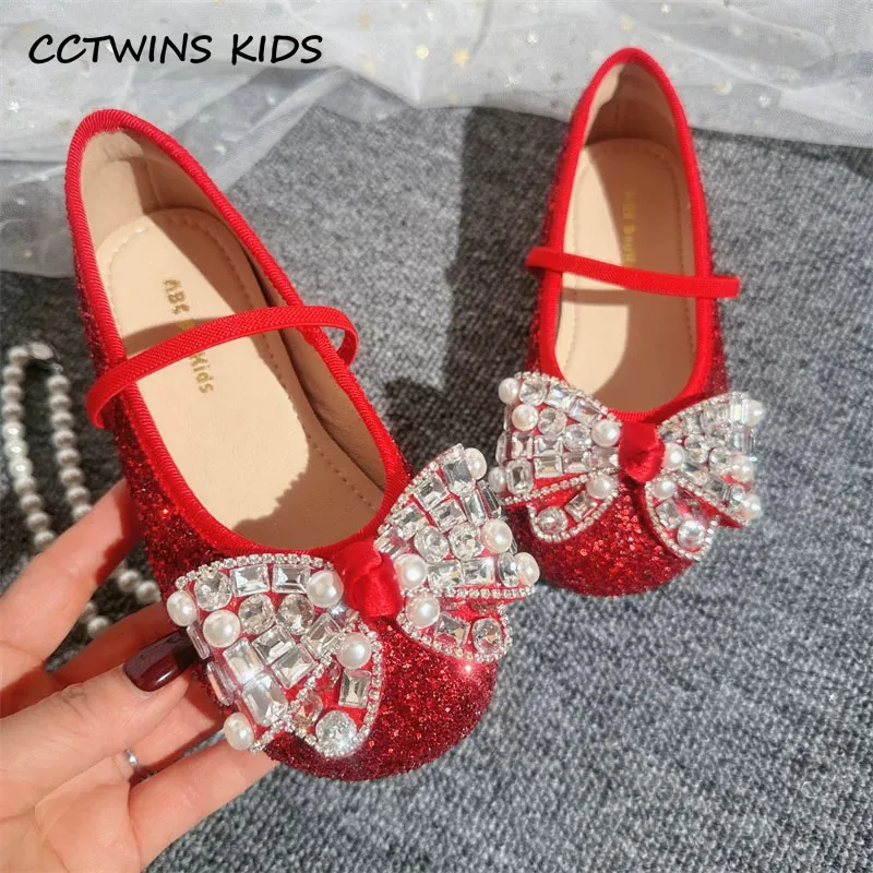 Girls Shoes Hand made Toddler Children Fashion Brand Princess Mary Jane Flats Kids Pearls Butterfly Glitter Sandals Soft Sole