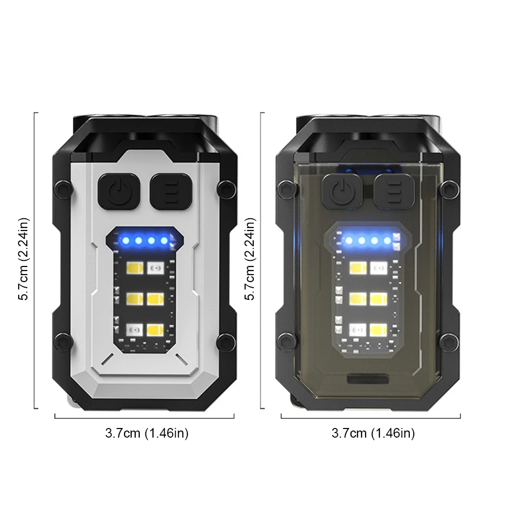 Mini Keychain Flashlight USB Charging High Bright Flashlight Multifunctional Portable Keychain Light for Camping Fishing Walking