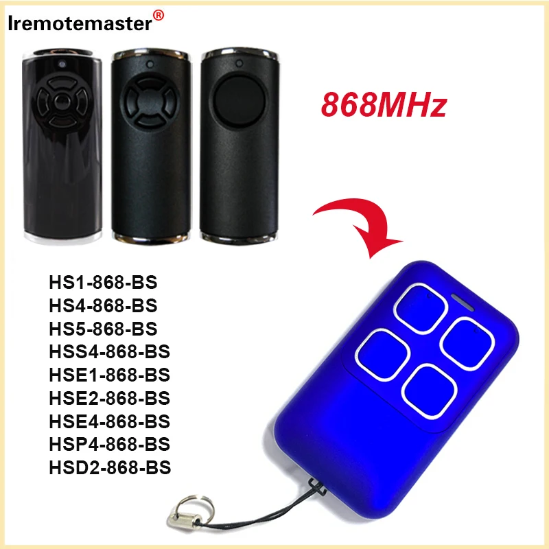 HORMANN HSE2 HSE4 868 BS 블루 라이트 리모컨 HORMANN BS 시리즈 868MHz 차고 문짝 리모컨 복사기 게이트 오프너, 신제품