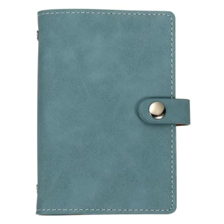 

PU Leather Binder Cover, 6 Ring Loose Leaf Binder Protector Round Ring Binder Cover Refillable Notebook Binder for Meeting Phot