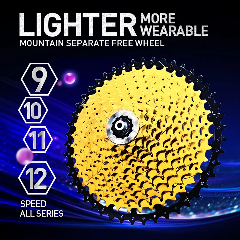 VG SPORTS MTB Cassette 8 9 10 11 12 Speed 40T 42T 46T 50T 52T Mountain Bike Cassette Separate Cassete Freewheel Bracket Sprocket