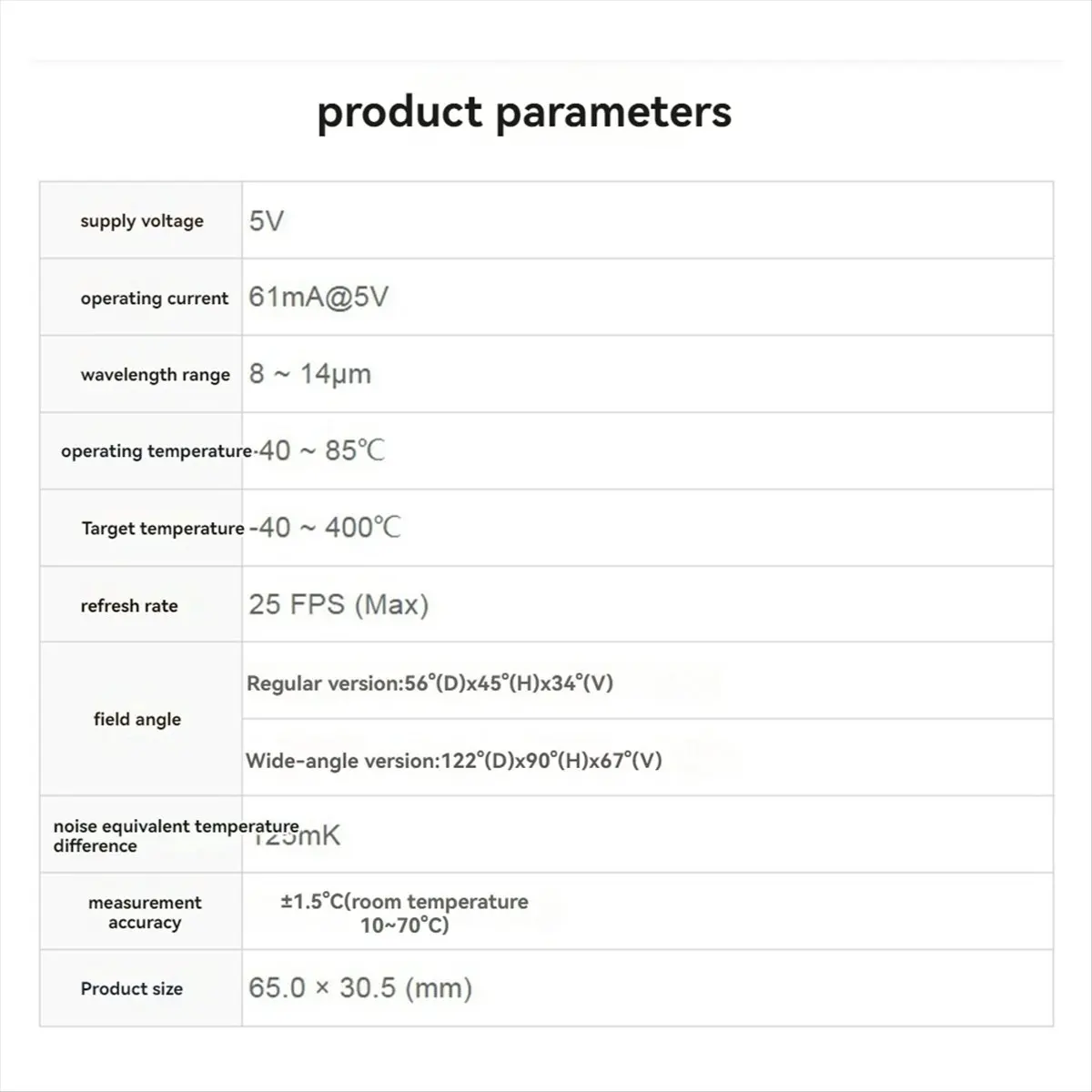 قبعة كاميرا حرارية SWXF (B) وحدة كاميرا تصوير حراري بالأشعة تحت الحمراء طويلة الموجة 40PIN GPIO 80x62 بكسل 90 °   مجال زاوية الرؤية #5