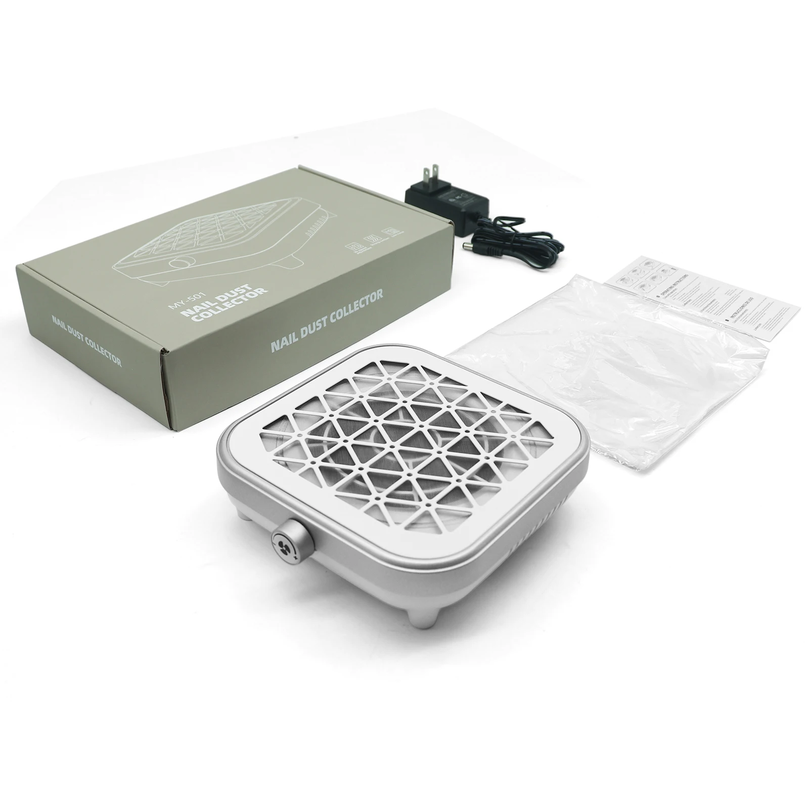 High Absorption Quiet Nail Dust Collector Compact Portable Body Reusable Filter Low Noise Salon Nail Dust Extractor