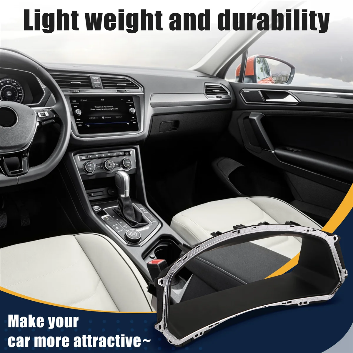 إطار جهاز LCD للسيارة ، إطار زخرفي ، فولكس فاجن تيغوان MK2 5NG ، 5NG857189D