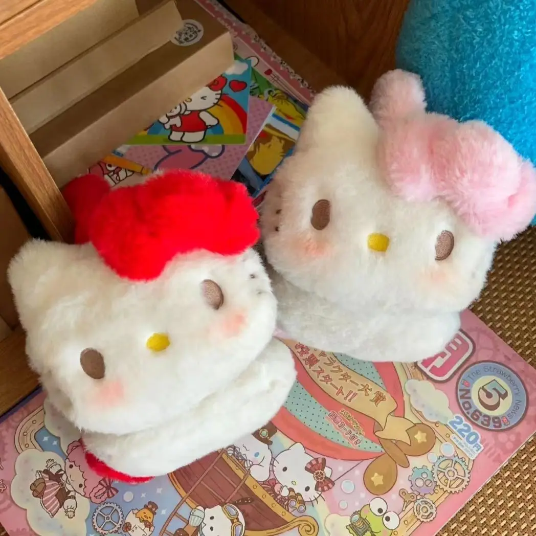 Sanrio Kawaii Hello Kitty Earmuffs Cartoon Cute Winter Plush Warm Ear Covers Student Ins Anime Cold-proof Movable Ear Warmers