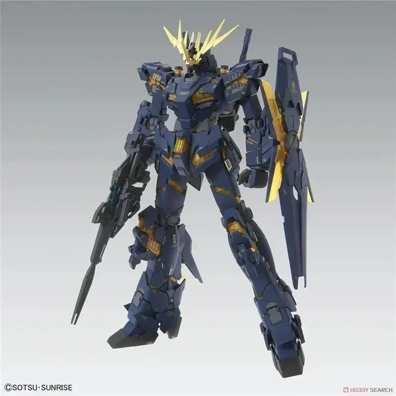 Bandai – figurine originale Gundam MG 1/100, licorne Gundam 02 BANSHEE Ver.Ka, assemblage, modèle d'action, jouet de Collection, cadeau, en Stock