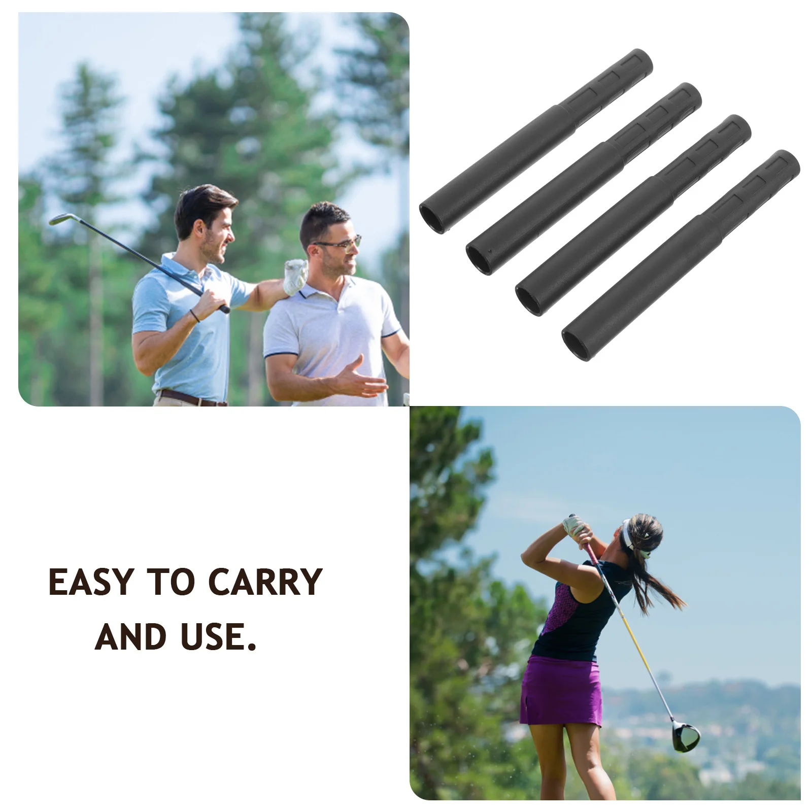 

4Pcs Ergonomically Designed Golfs Shaft Extenders Carbon Fiber Club Extensions Practical Durable Golf Supplies