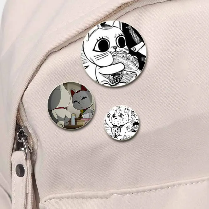 32/44/58mm Anime Dandadan Cartoon Character Lapel Pins Creative Round Brooches Badge for Backpack Decoration Gifts