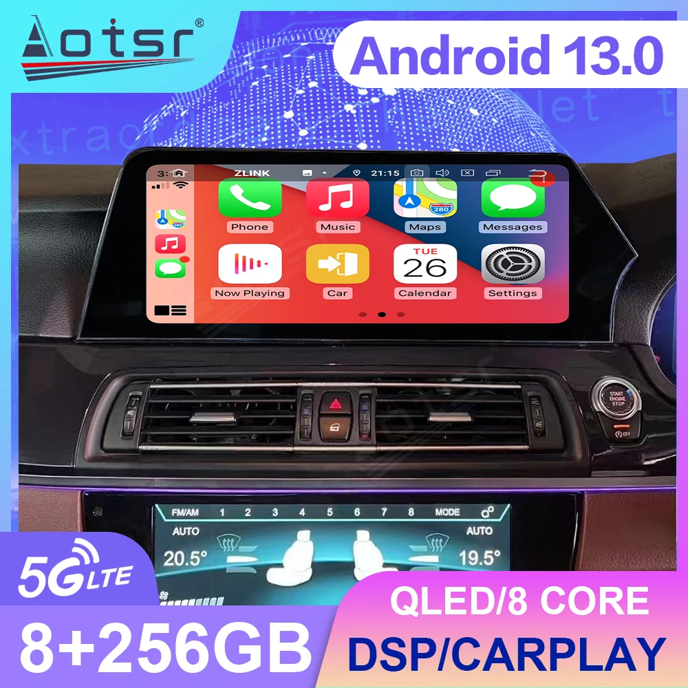 Wireless Apple CarPlay Android 13.0 Auto Car Multimedia For BMW 5 Series  2011-2017 CCC CIC Radio GPS 4G Car Radio