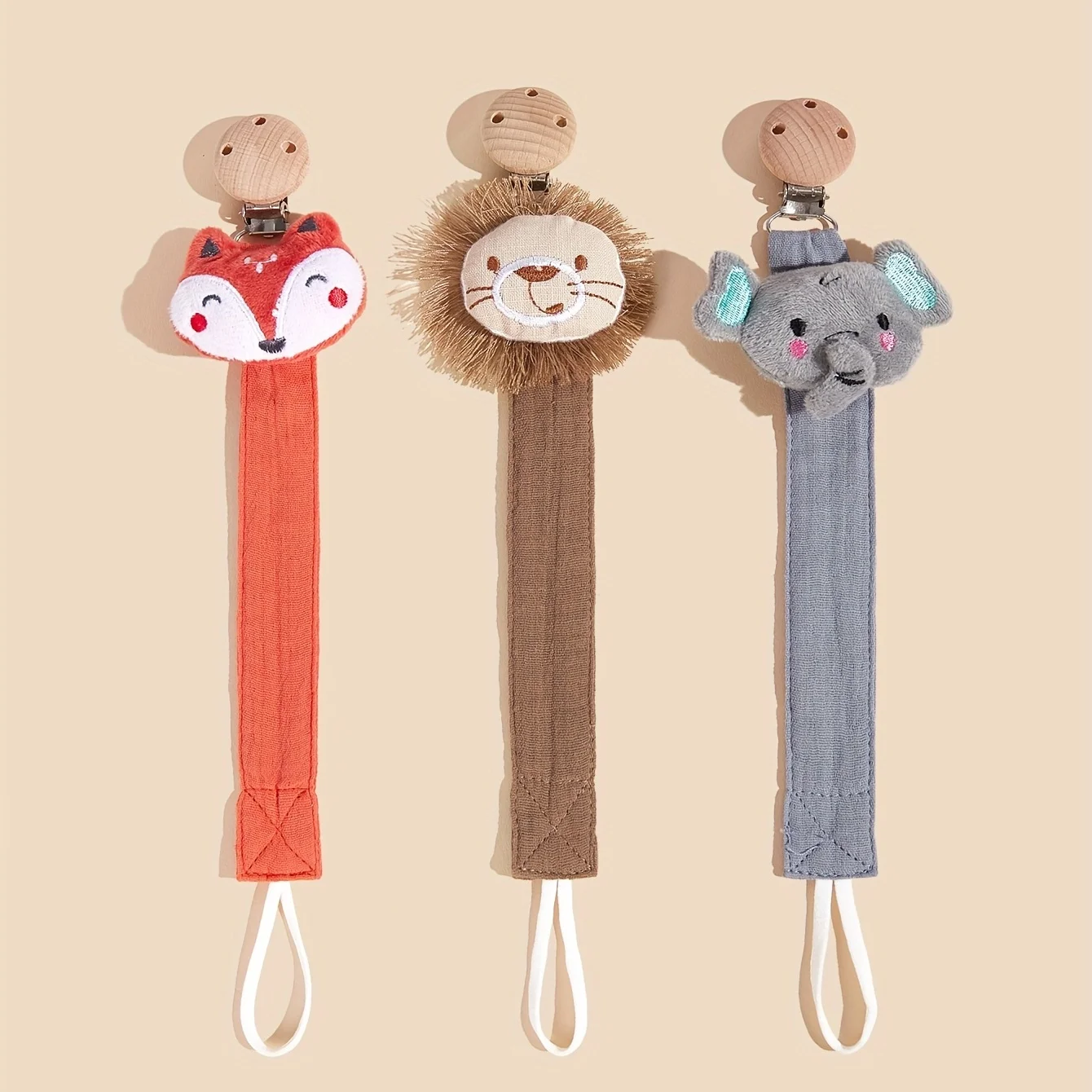 

5pcs/1pc Elephant Pacifier Holder, Animal Pacifier Chain Clip, Universal Soother Chain with Plastic Clasp, Ideal Baby Gift