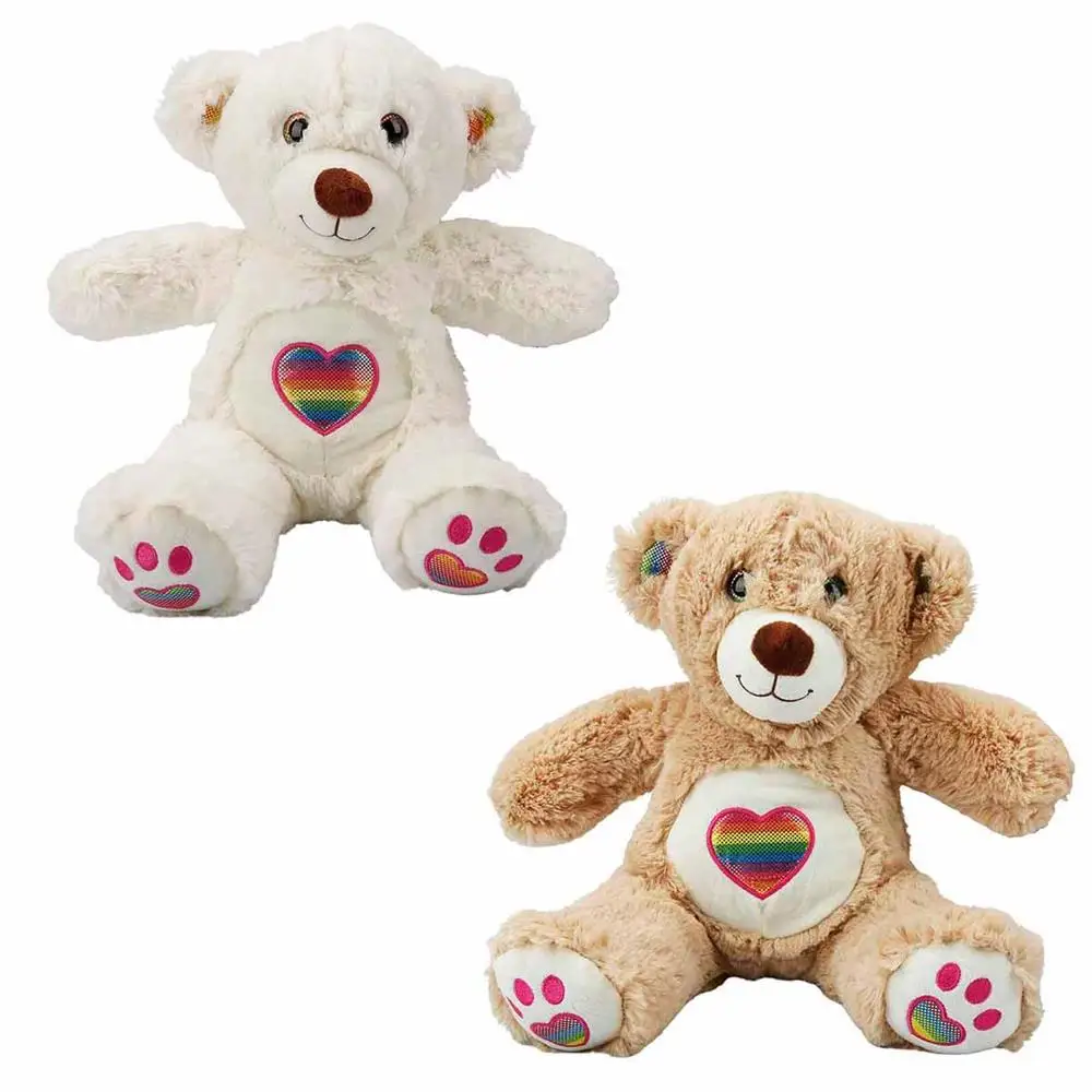 Rainbow heart plush bear is 30 cm.1 pcs price